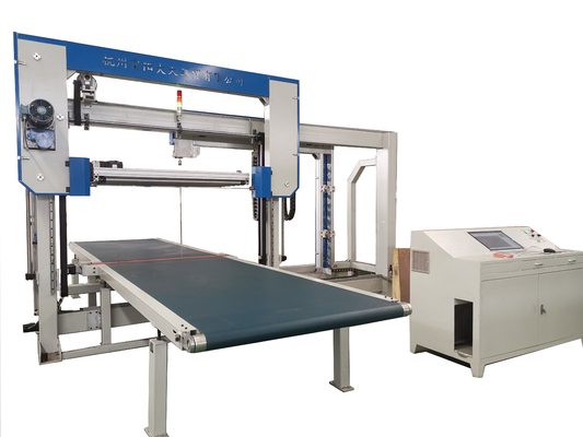 CNC เครื่องตัดฟองน้ำแนวนอนโฟม PU ใบมีดสั่นอัตโนมัติ 6kw