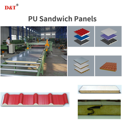 Eps พอลิอุเรธาน PU Foam แซนวิชแพนล์กําแพงทําเครื่องยนต์ต่อเนื่อง PU / PUR / PIR แซนวิชแพนล์สายการผลิต